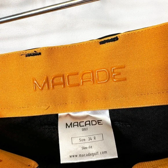 Macade Golf Size 34R Pants Black Slim Fit Performance Zipper Ankle Cuffs 1754 - Picture 3 of 11